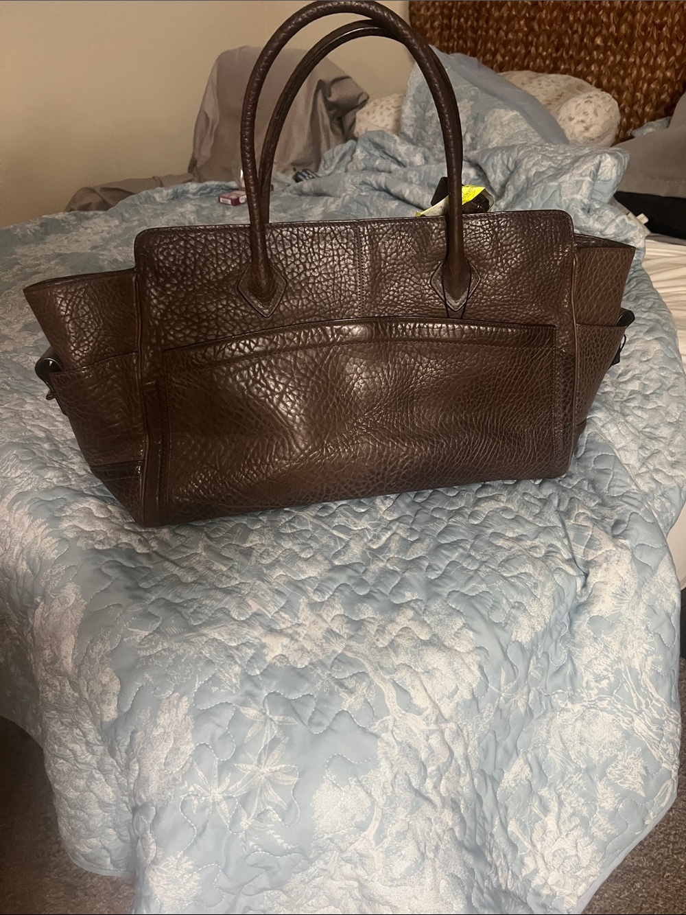 Reed Krakoff Chocolate Brown Textured Leather Tote